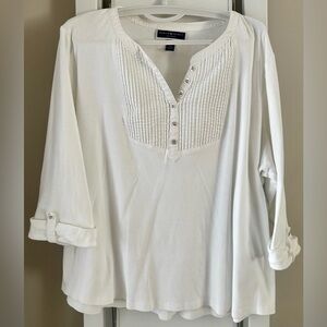 Karen Scott White Pleated Blouse